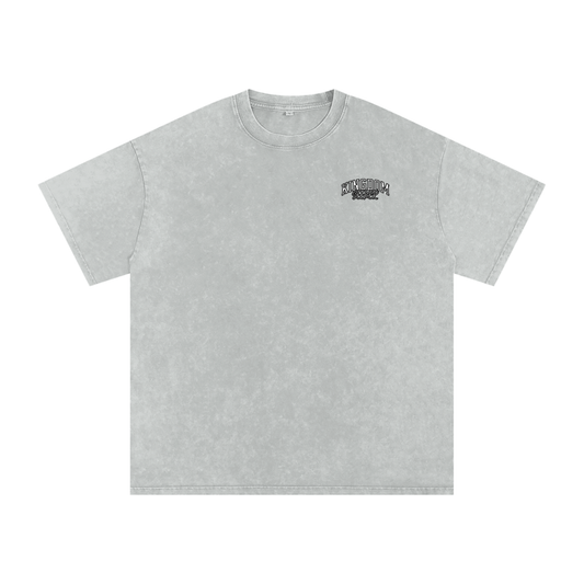 Light Grey Jesus Christ Acid Wash Oversize T-Shirt - 250 GSM